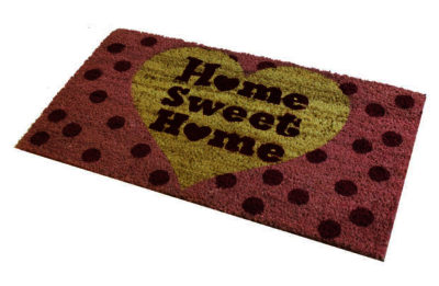 JVL Love Heart PVC Backed Coir Doormat.